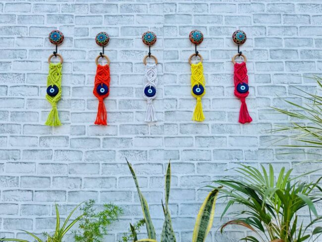 Evil Eye Wall Hanging | Handcrafted Protection & Elegance (With Hook) - Image 2