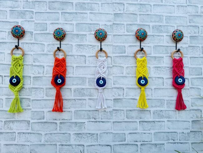 Evil Eye Wall Hanging | Handcrafted Protection & Elegance (With Hook) - Image 3