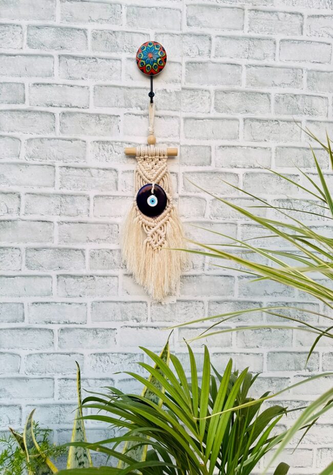 Boho Macrame Evil Eye (With Hook) - Image 3