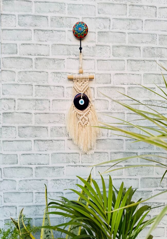 Boho Macrame Evil Eye (With Hook) - Image 2