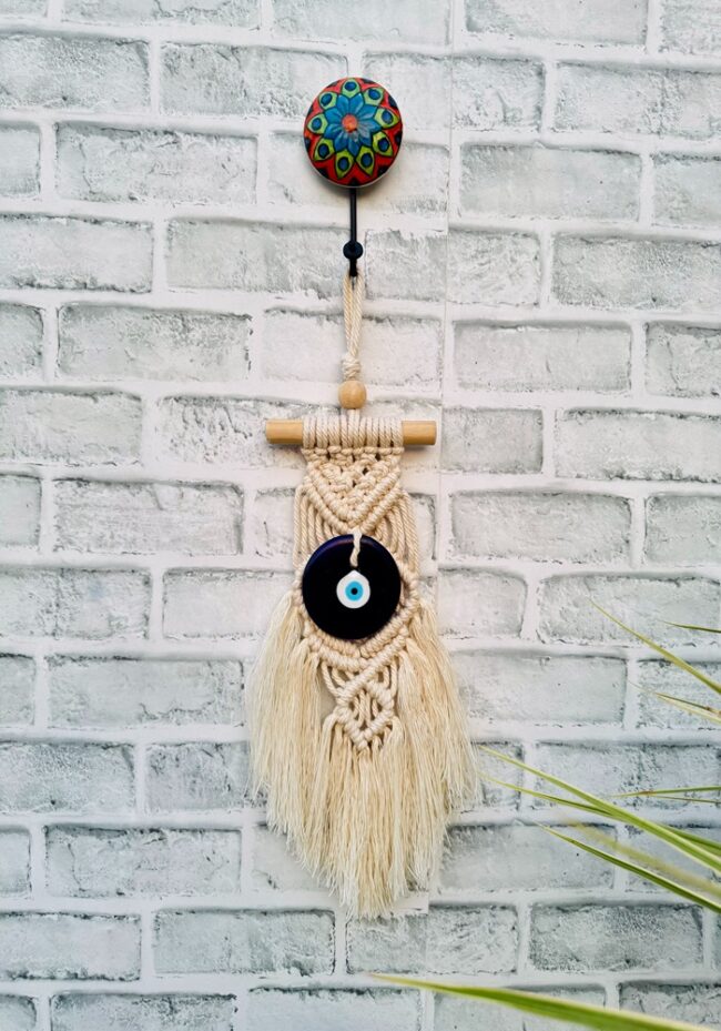 Boho Macrame Evil Eye (With Hook)