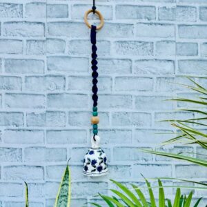 Handmade Ceramic Macrame Bells with Hooks (Buy 5, Get 2 Free!)-Dark Blue (With Hook)