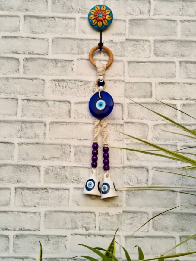 Handcrafted Protection & Elegance Long Bells Evil Eye (With Hook)