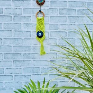Evil Eye Wall Hanging | Handcrafted Protection & Elegance-green (With Hook)