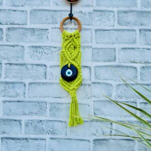 Evil Eye Wall Hanging | Handcrafted Protection & Elegance-green (With Hook)