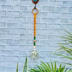 Handmade Ceramic Macrame Bells with Hooks (Buy 5, Get 2 Free!)-Orange (With Hook)