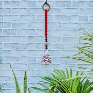 Set of Seven | Handmade Ceramic Macrame Bells with Hooks- White Edition (Buy 5, Get 2 Free!)