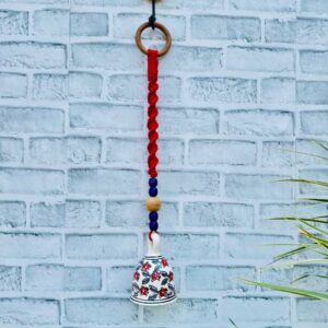 Set of Seven | Handmade Ceramic Macrame Bells with Hooks- White Edition (Buy 5, Get 2 Free!)