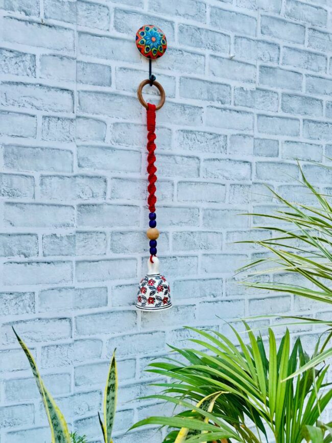 Set of Seven | Handmade Ceramic Macrame Bells with Hooks- White Edition (Buy 5, Get 2 Free!) - Image 3