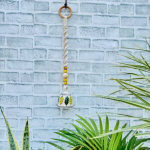 Handmade Ceramic Macrame Bells with Hooks (Buy 5, Get 2 Free!)-White (With Hook)