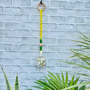 Handmade Ceramic Macrame Bells with Hooks (Buy 5, Get 2 Free!)-Yellow (With Hook)