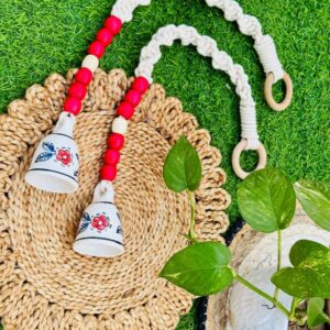 Handcrafted Temple Macrame Chimes/Bells Red