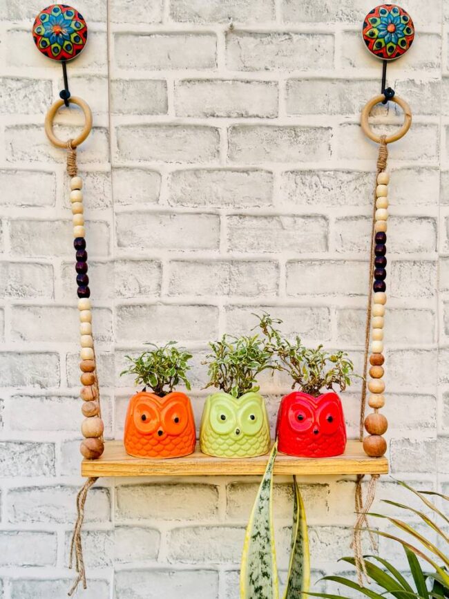 Multiple Beaded Wall Shelf (With Hook)