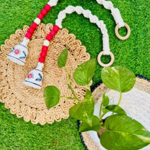Handcrafted Temple Macrame Chimes/Bells Red