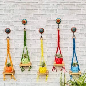 Macrame Square Knot Mini Wall Shelves (With Hook)