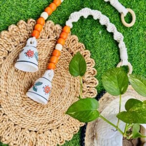 Handcrafted Temple Macrame Chimes/Bells Orange