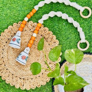 Handcrafted Temple Macrame Chimes/Bells Orange