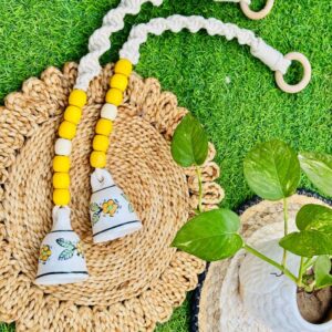Handcrafted Temple Macrame Chimes/Bells Yellow