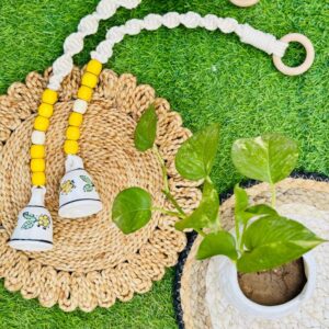 Handcrafted Temple Macrame Chimes/Bells Yellow