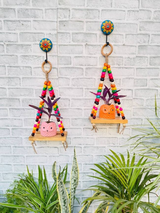 Colorful Beaded Mini Wall Shelves (With Hook) - Image 2