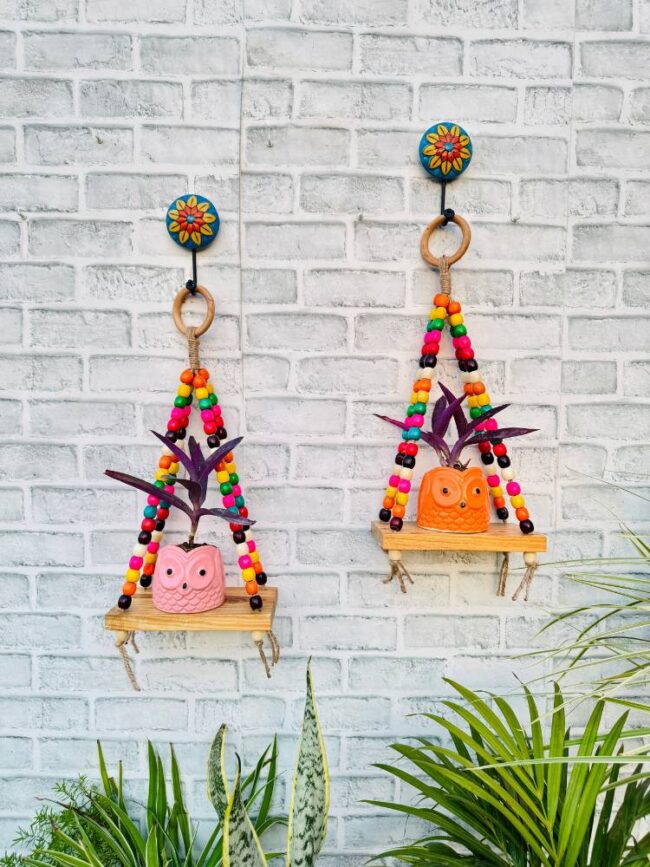 Colorful Beaded Mini Wall Shelves (With Hook) - Image 3