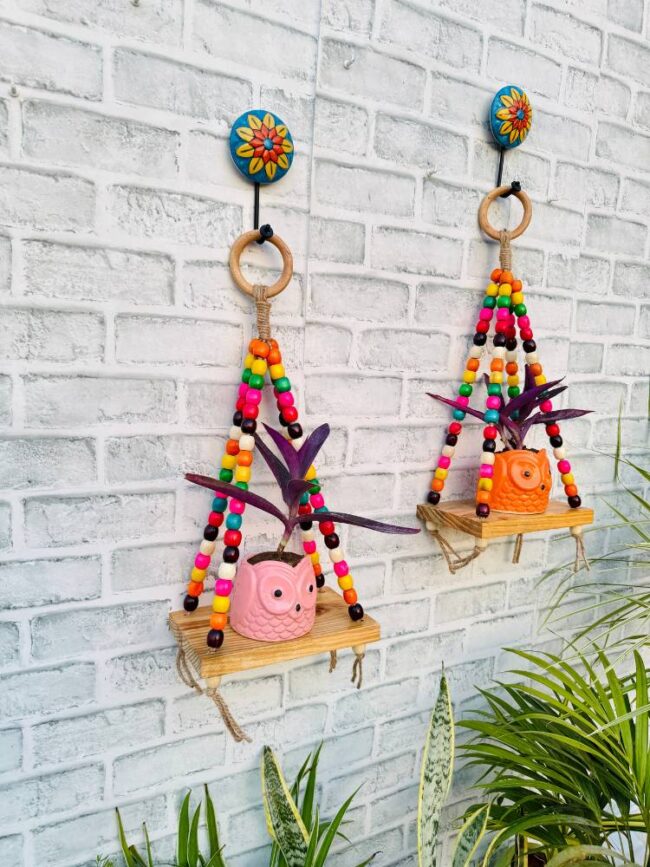 Colorful Beaded Mini Wall Shelves (With Hook) - Image 4